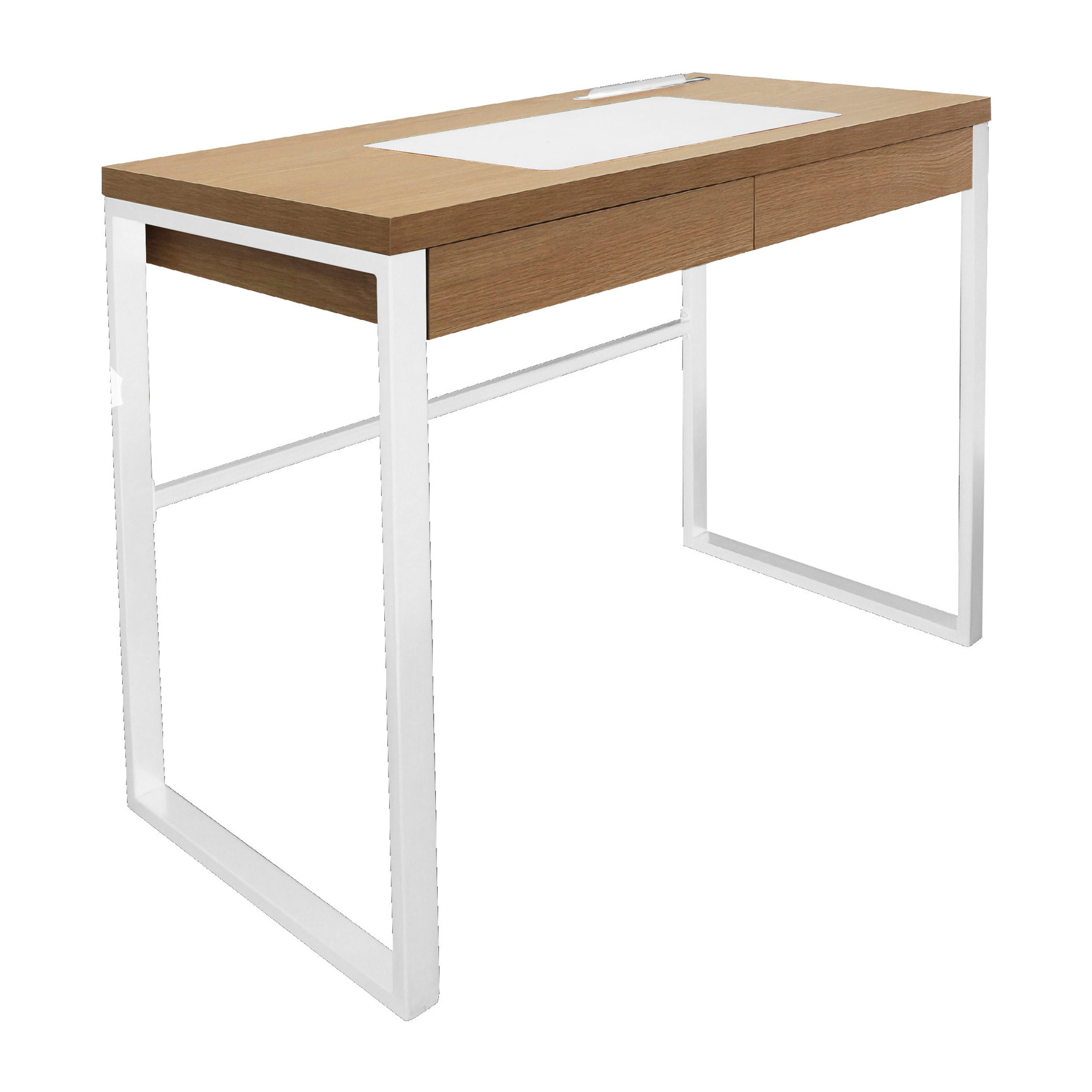 Bureau En Bois Et Metal Blanc