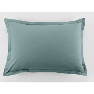 Lot De 2 Taies D'oreiller 100% Coton 57fils Bleu Canard