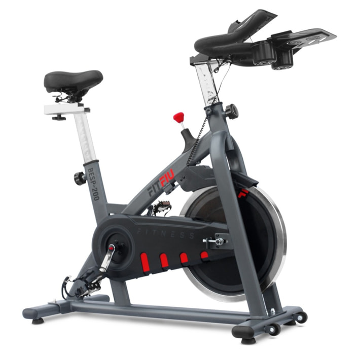 Bicicleta indoor FITFIU disco inercia 18kg pulsometro y soporte movil
