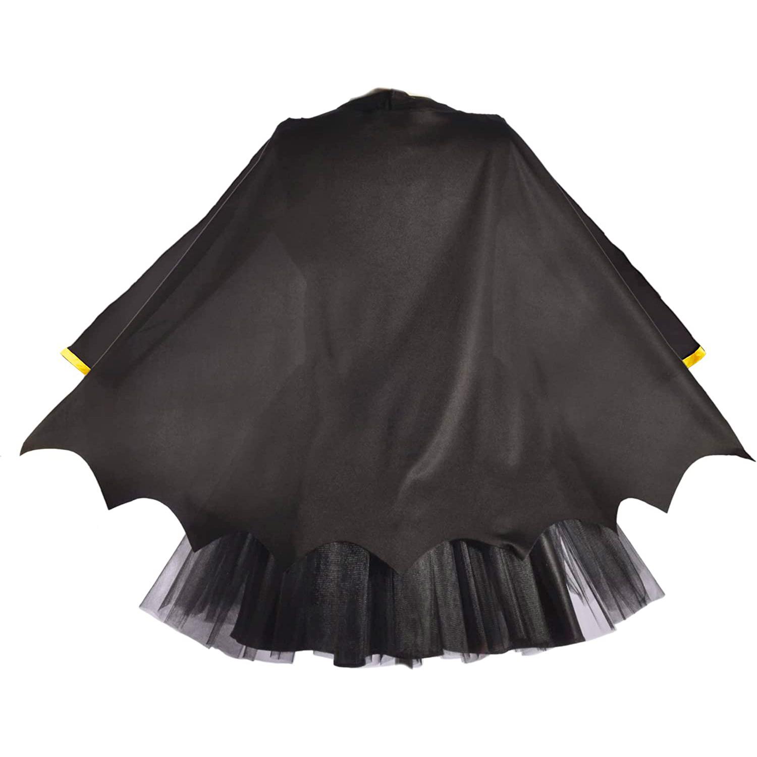 Batgirl Costume Travestimento DC Comics con Gonna in Tulle Nero Giallo Bambina