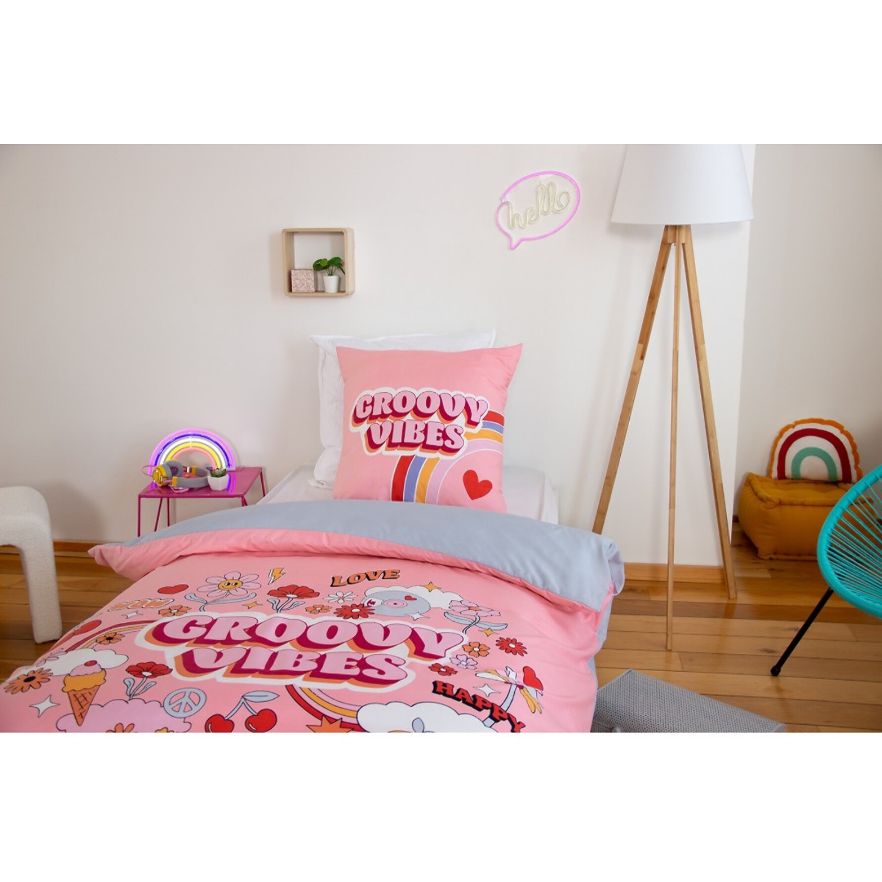 Parure de lit enfant 100% microfibre - GROOVY VIBES