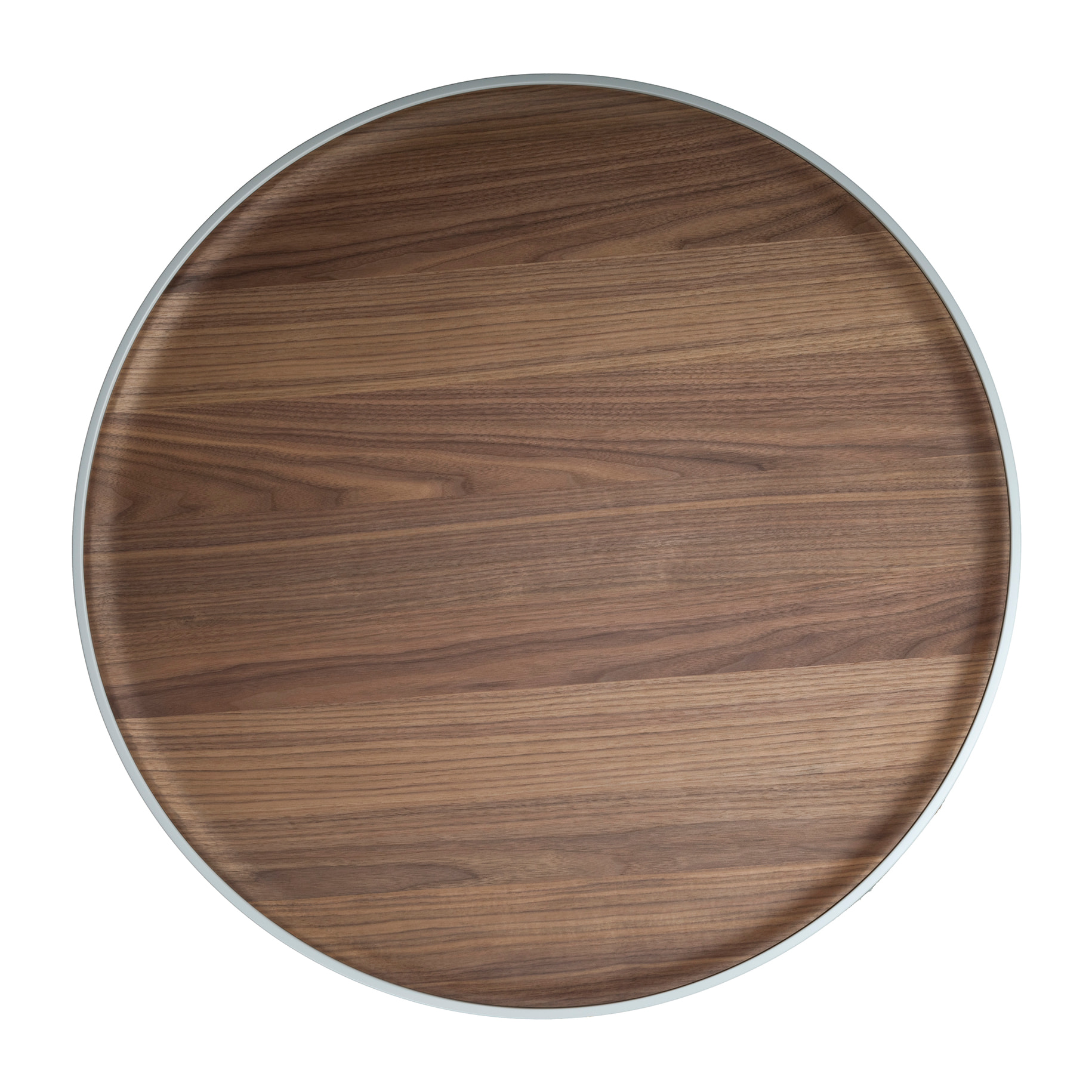 Mesa centro redonda en madera de MDF en beige y tapa de madera chapada en nogal natural 92x92x35cm