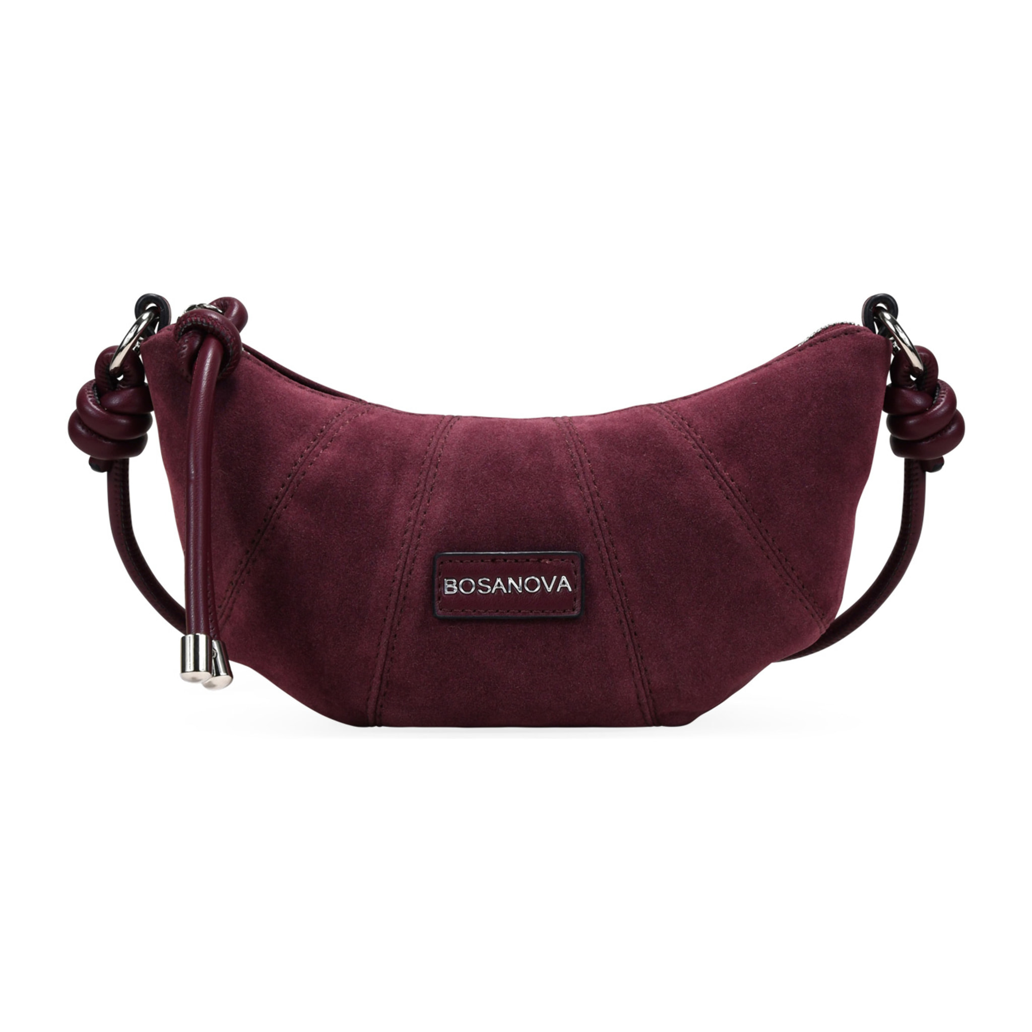 Bolso bandolera burdeos pequeño con cremallera