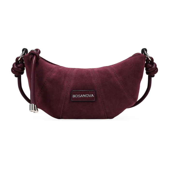 Bolso bandolera burdeos pequeño con cremallera
