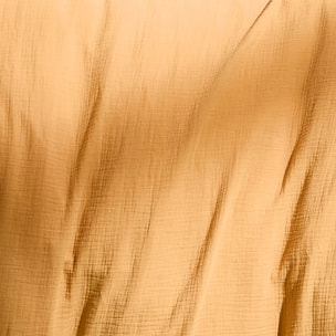 Drap housse b30 gaze de coton lavé uni jaune Malia curry