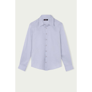 Camicia Uomo 1 Bottone Italiano Slim Satin Unito Grigio