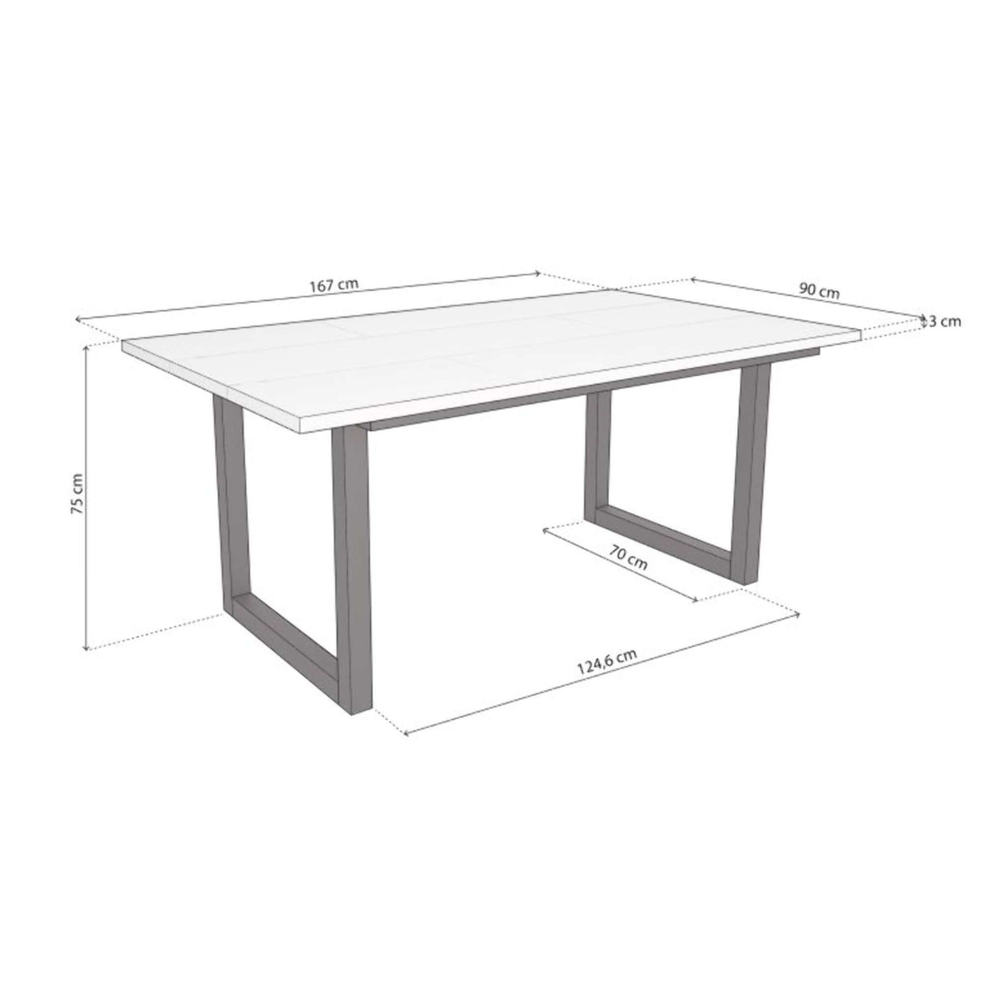 Mesa de comedor Altea 170 Blanco Negro