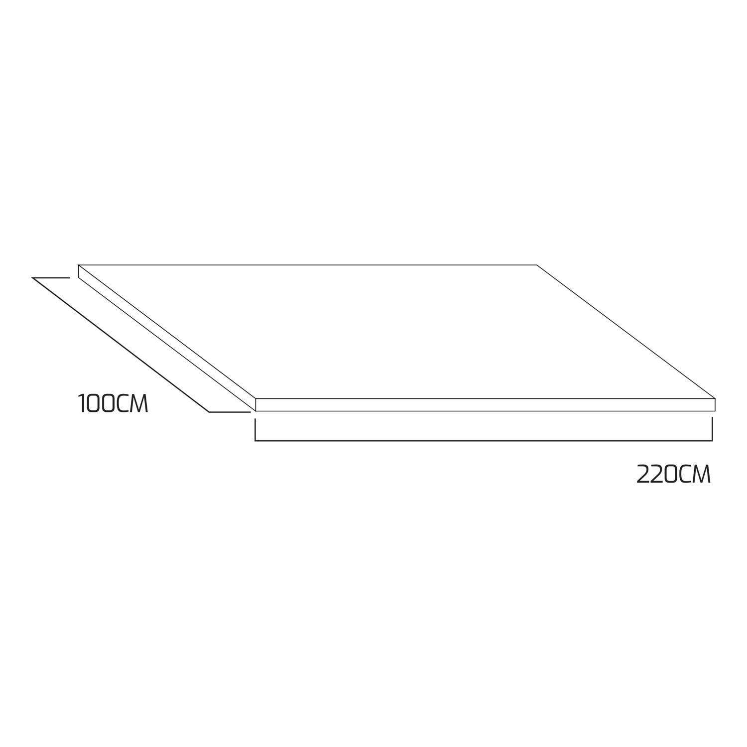 Afrodite - Ripiano per tavolo da pranzo 220x100x5 cm / Cemento