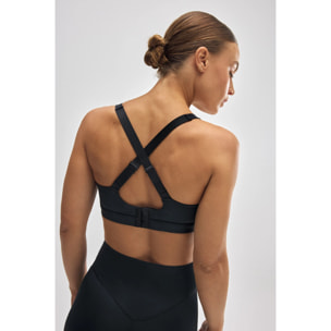 Reggiseno sportivo ad alto sostegno con spalline regolabili in nero