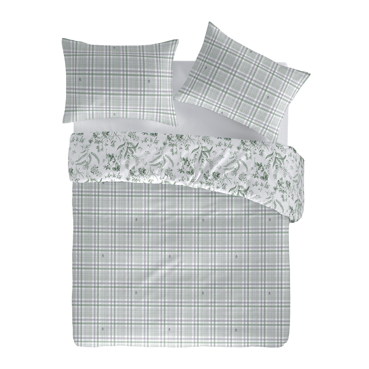 Funda nórdica reversible El Caballo PIACENZA/HERAKLER Verde - 100% algodón -