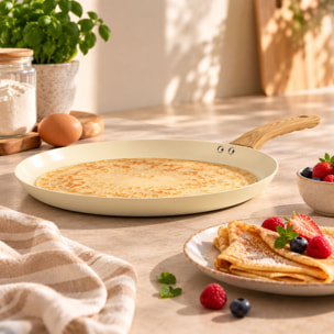 Galetière 32cm avec revêtement céramique crème - tous feux COLORAMA