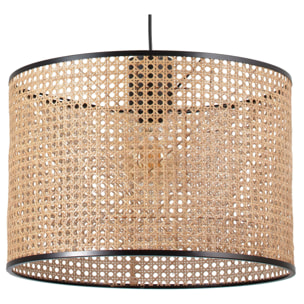 MAMBO 450 Lampada sospensione nera/ratan