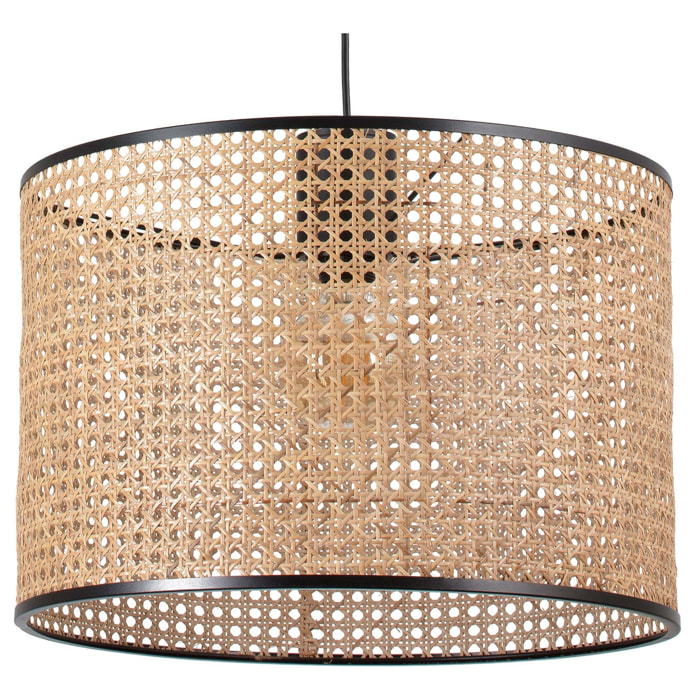 MAMBO 450 Lampada sospensione nera/ratan