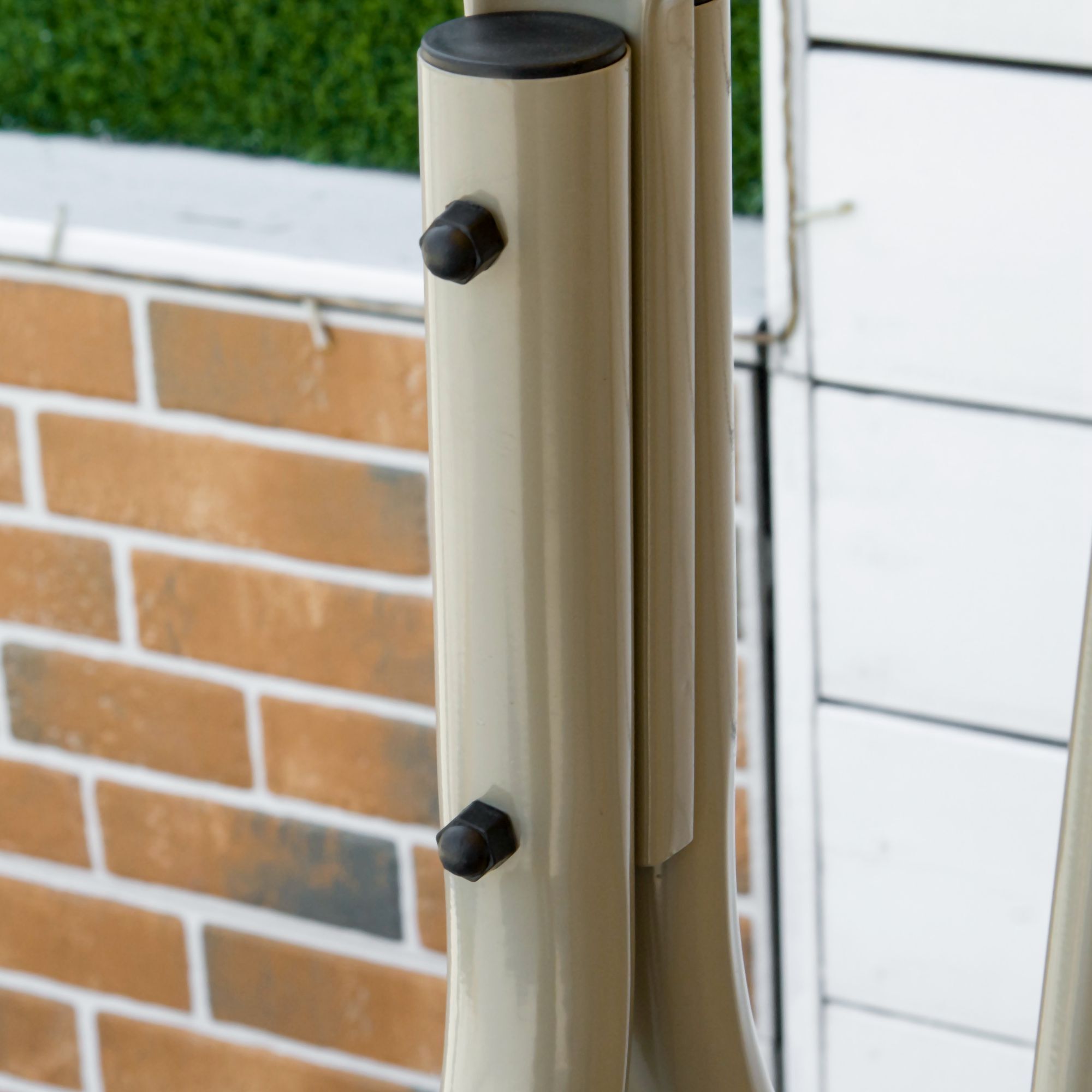 Columpio de Jardín Exterior de 3 Plazas, Balancín de Jardín Exterior con Techo Ajustable y Marco de Acero, para Balcón, Terraza, Patio, Carga 210 kg, 172x110x156 cm, Marrón Claro