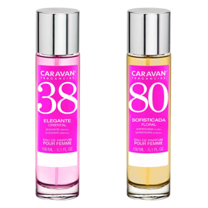 Caravan fragancias - caja de regalo con 2 perfumes: nº80 y nº38 de 150 ml, para mujer