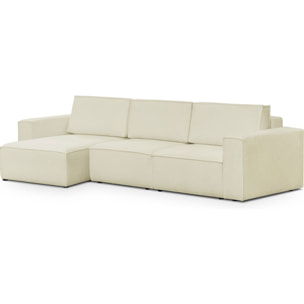 Canapé d'angle modulable 5 places en tissu bouclé - Harper Mod