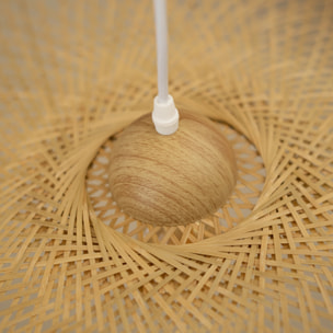Suspension D75 cm en bambou avec fil blanc - Jipi