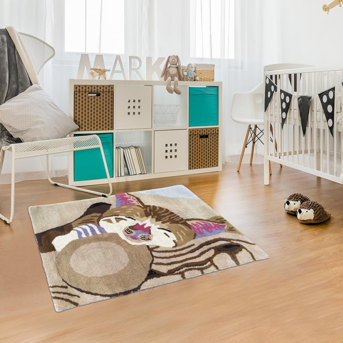 Tapis enfant fait main en laine motif animaux SODI