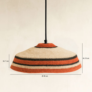 Suspension en jonc de mer naturel et rouge TRINIDAD