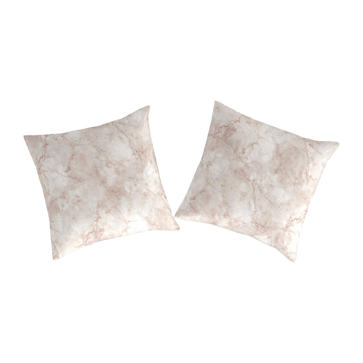 2 Fundas de almohada 100% algodón percal MACALE 65x65 cm beige