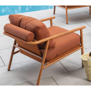 Salon de jardin en aluminium - 5 places - terracotta - ARIZONA