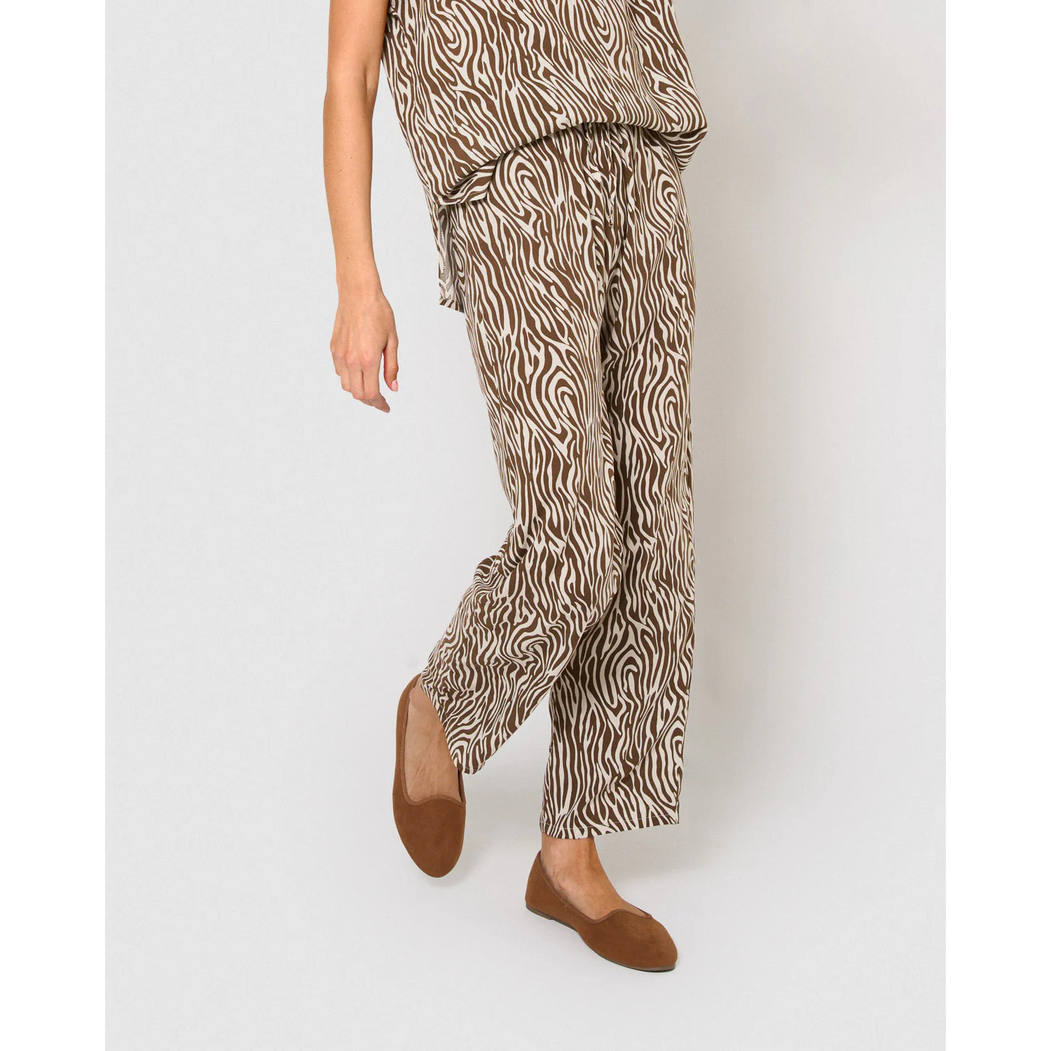 Pantalón viscosa uda marrón