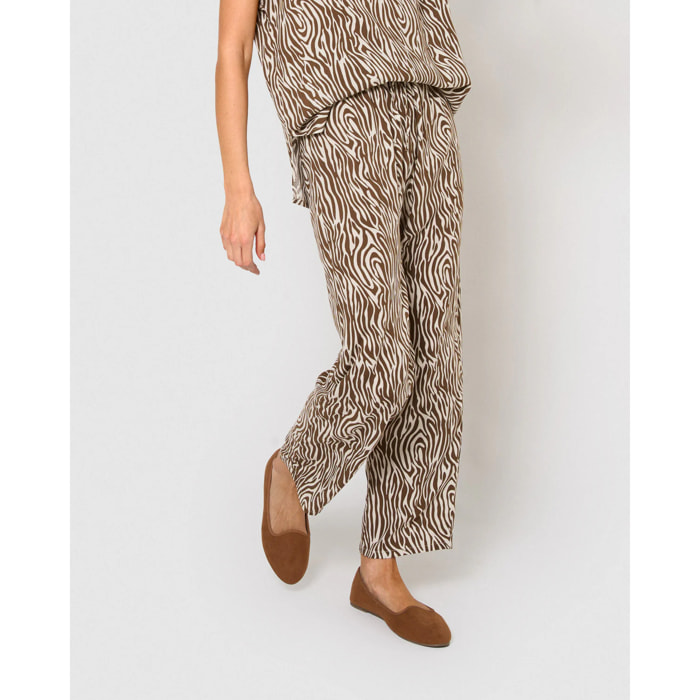 Pantalón viscosa uda marrón