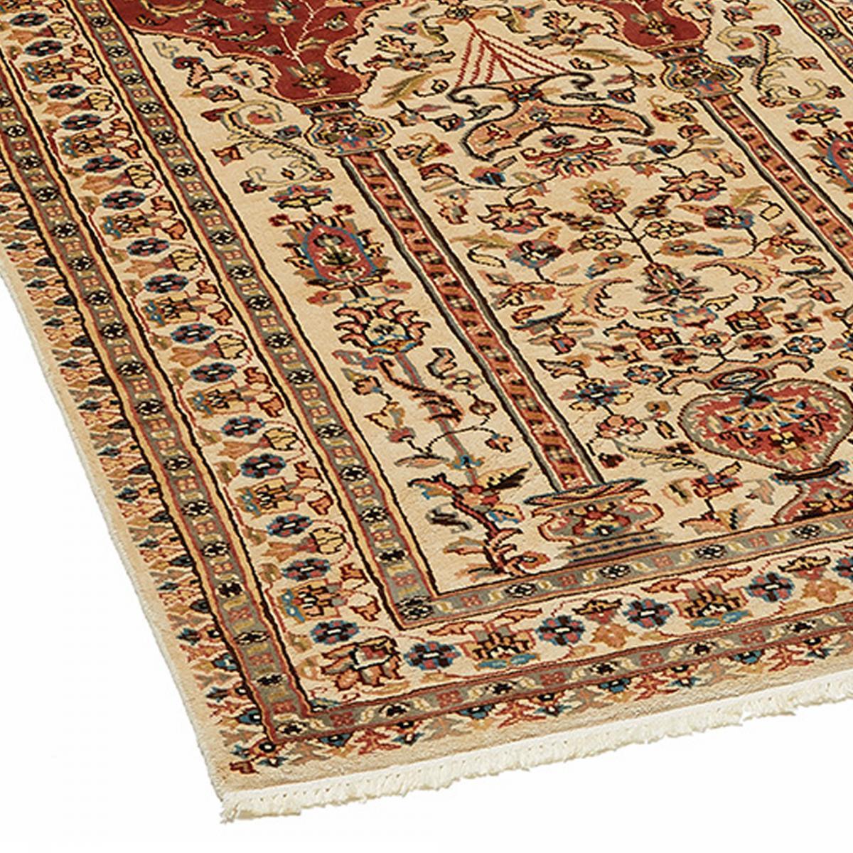Authentique tapis d'orient, noué à la main en laine et soie