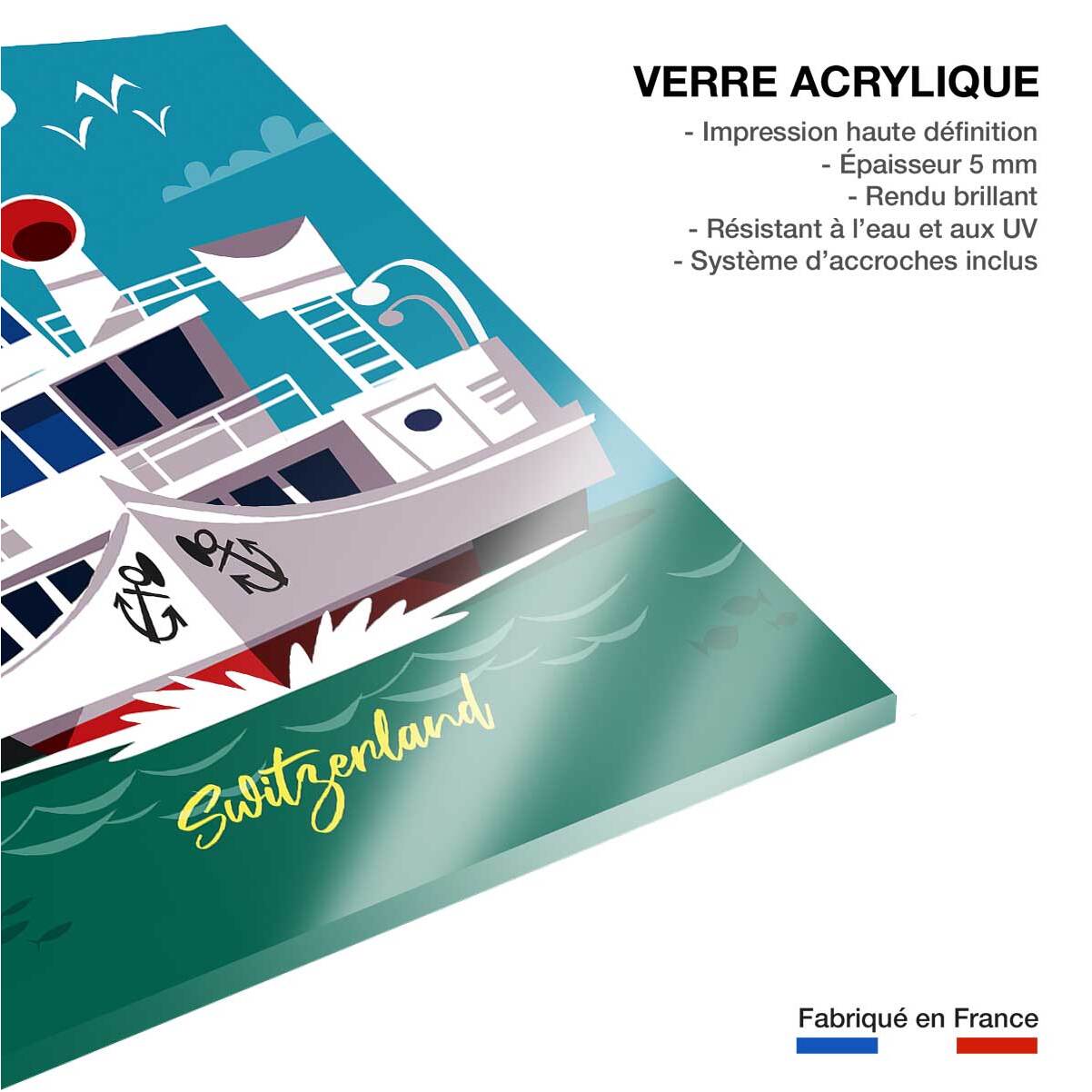 Tableau  le lac leman Tableau plexiglas