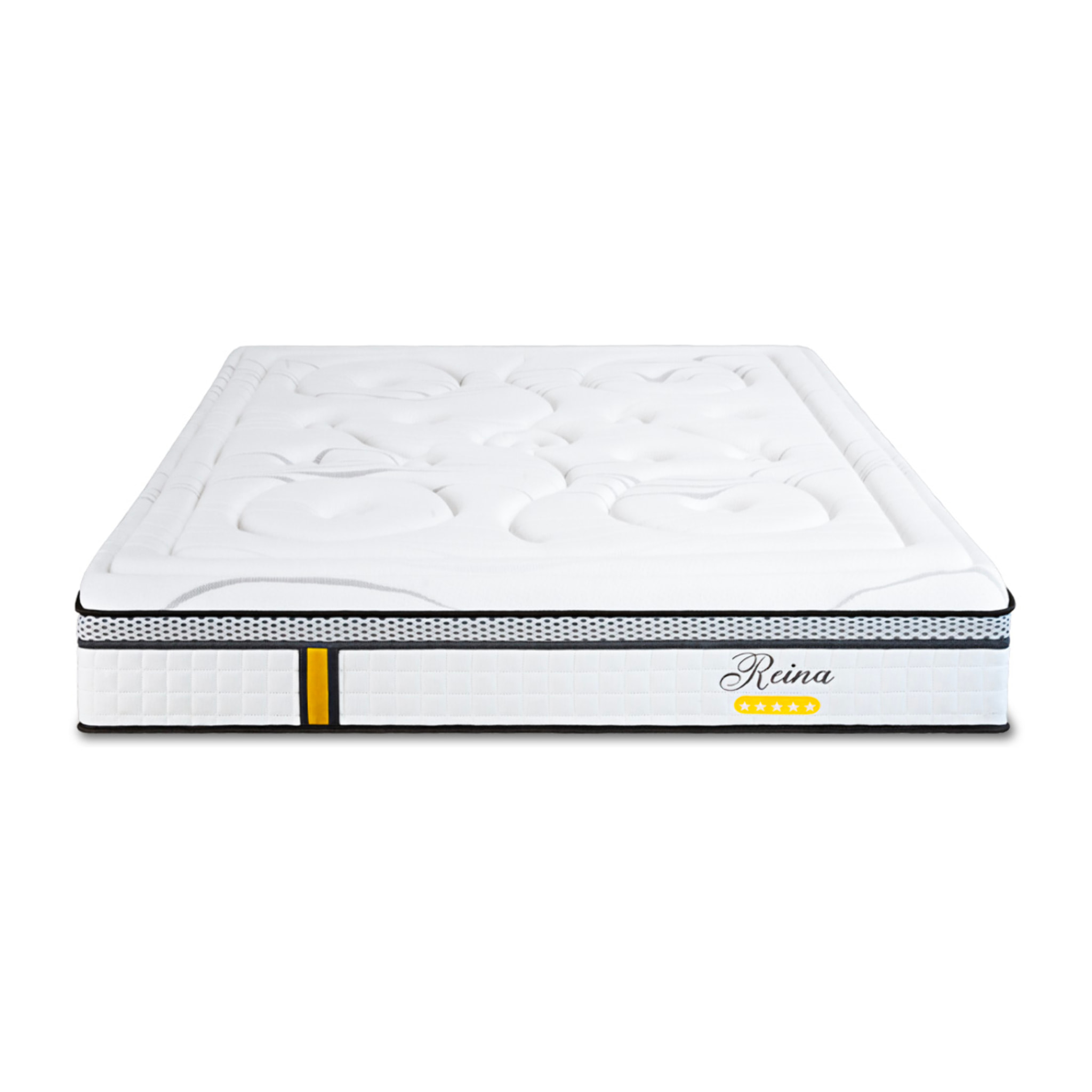 Matelas Hybride Reina 2.0, soutien ferme, 26 cm, mémoire de forme et ressorts ensachés