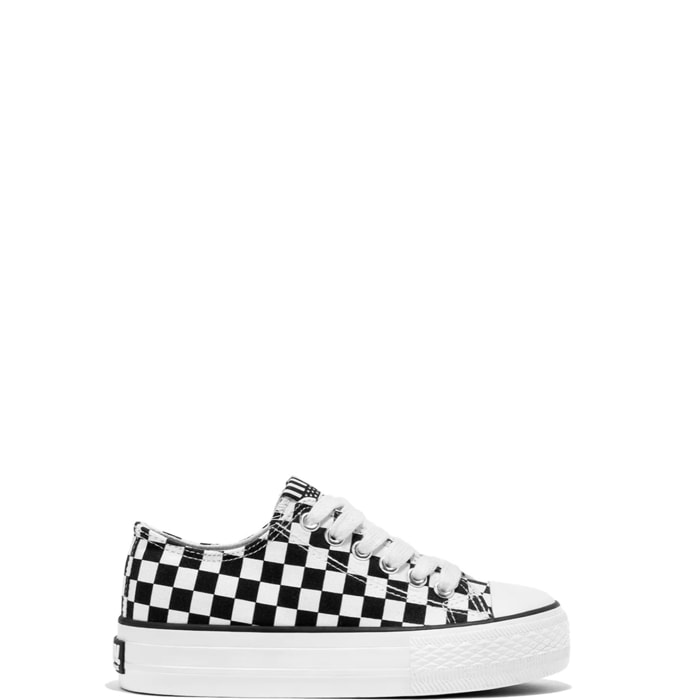 Zapatillas Unisex De Lona En Blanco y Negro B&W