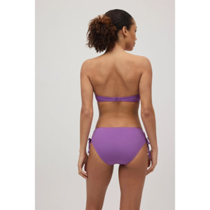 Slip bikini midi riducente in micropiqué viola