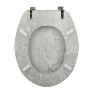 Abattant wc MDF Gris - Charnières Inox MSV