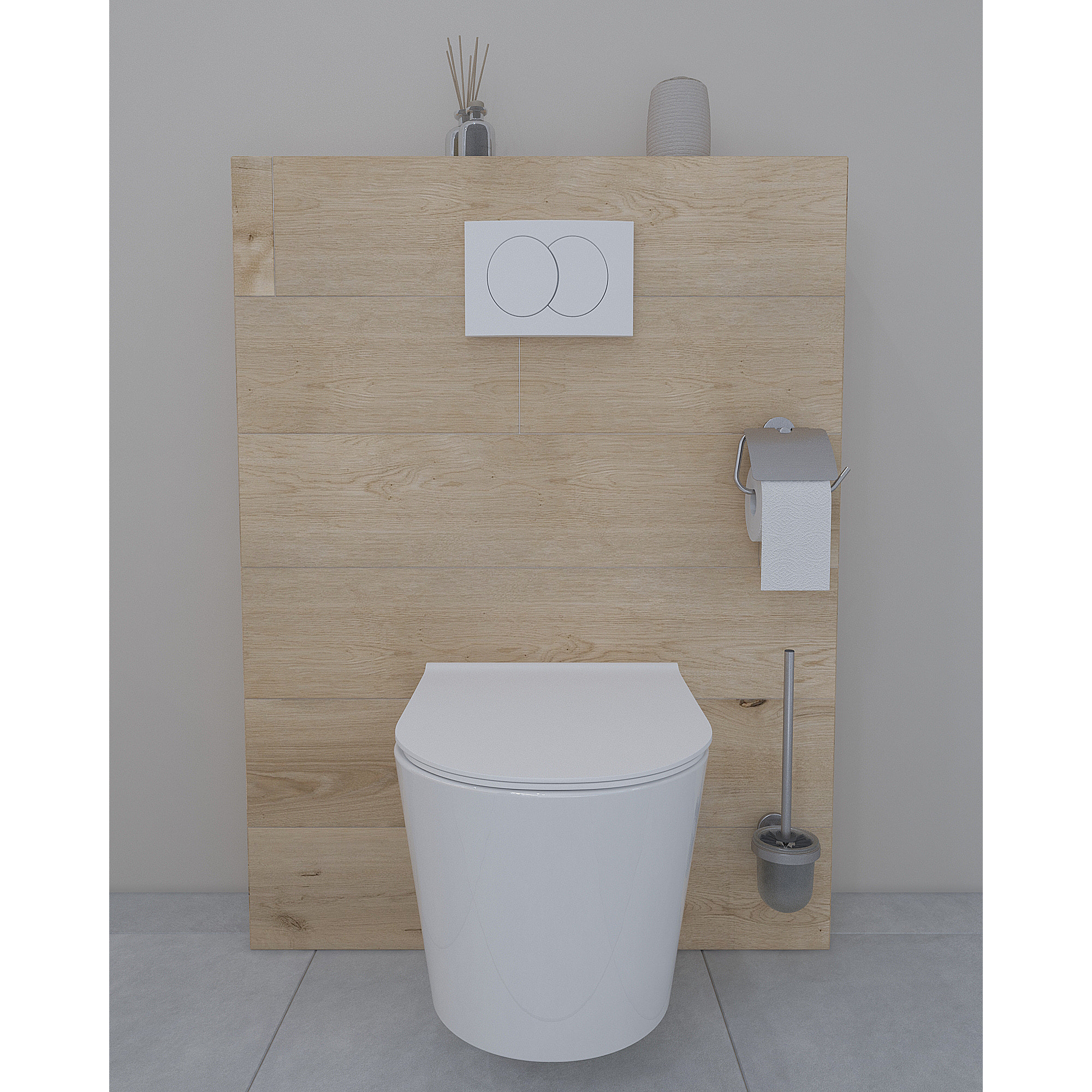 Pack WC suspendu complet Geberit Duofix, WC SAT Infinitio sans bride, abattant SoftClose, plaque blanche