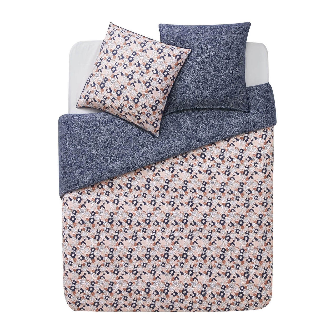 Housse de couette imprimée en satin de coton, ADÈLE, rose Lingerie