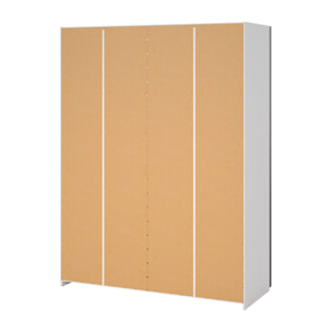 Guardaroba 2 ante Seraphine, Mobile camera da letto, Cabina armadio portabiti, Armadio appendiabiti, 150x61 h200 cm, Bianco e Grigio