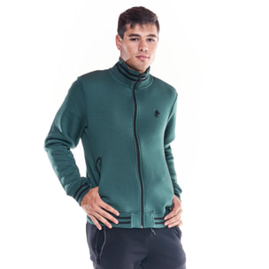 Felpa uomo full zip collo alto icona leone linea Soft Basic