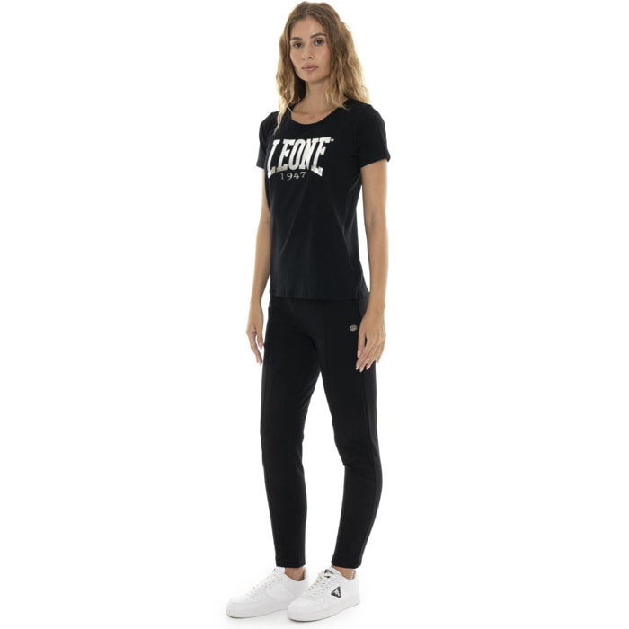 T-shirt da donna a manica corta con logo grande "Silver"