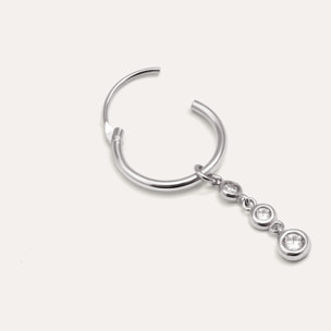 Pendiente Suelto Aro Triple Spark Plata