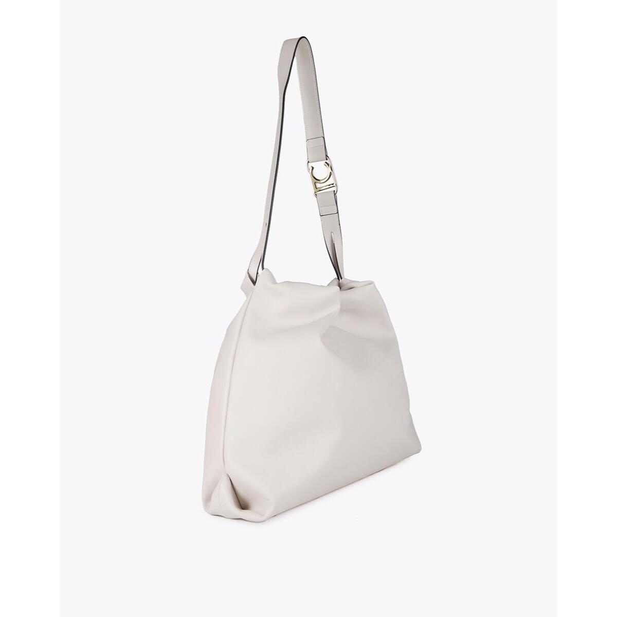 Borsa shopper effetto pelle con logo