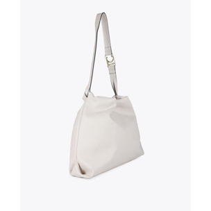 Borsa shopper effetto pelle con logo
