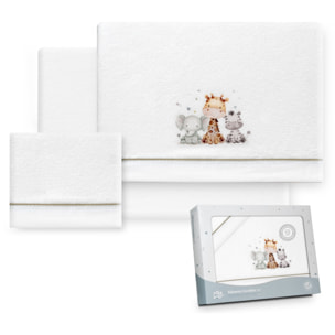 Juego de Sábanas de Coche Coralina Estampado Jirafa Elefante