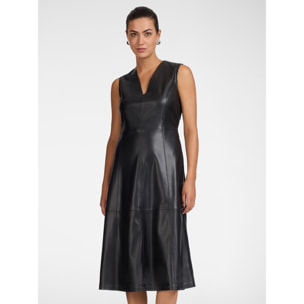 Elena Mirò - Vestido en A en tejido revestido - Negro