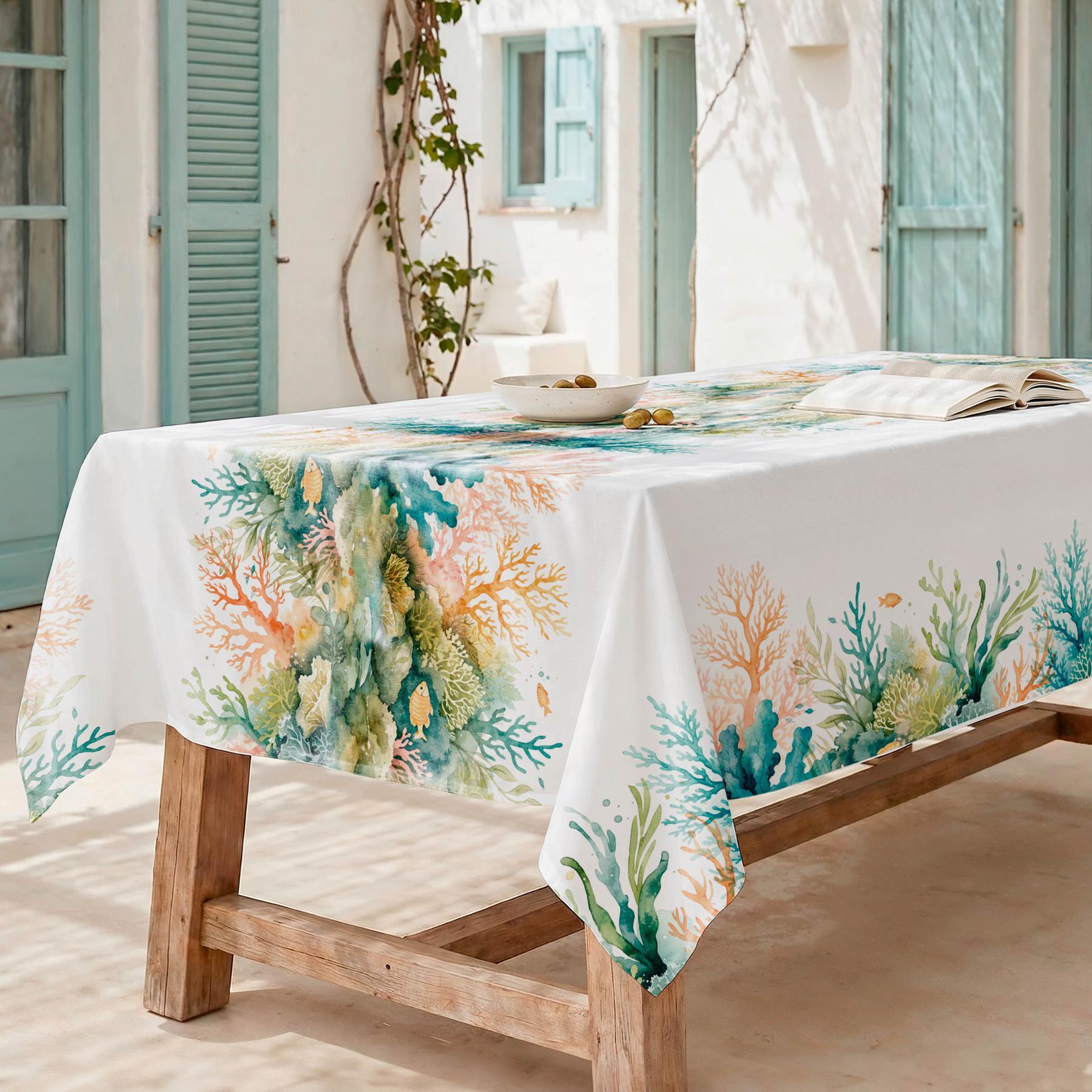 Nappe anti-taches RIVIERA MULTICOLORE - en 100 % coton