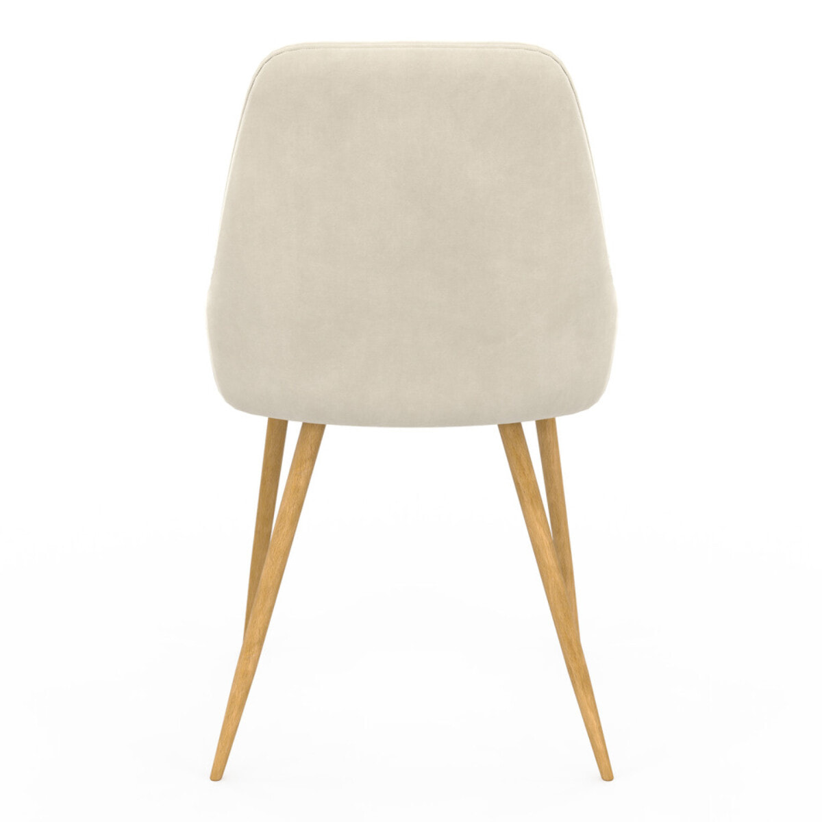 Chaises Olivia en velours crème et pieds bois - lot de 6