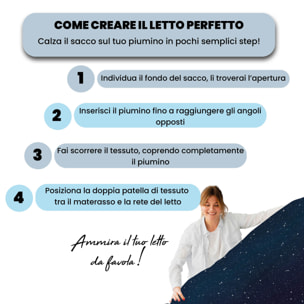 COPRIPIUMINO FASHION, 100% Microfibra, No Stiro - STARS