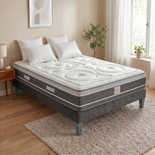 Ensemble Matelas Hybride Divin & Sommier KIT15, Soutien ferme, 28 cm, Technologie tri-lattes