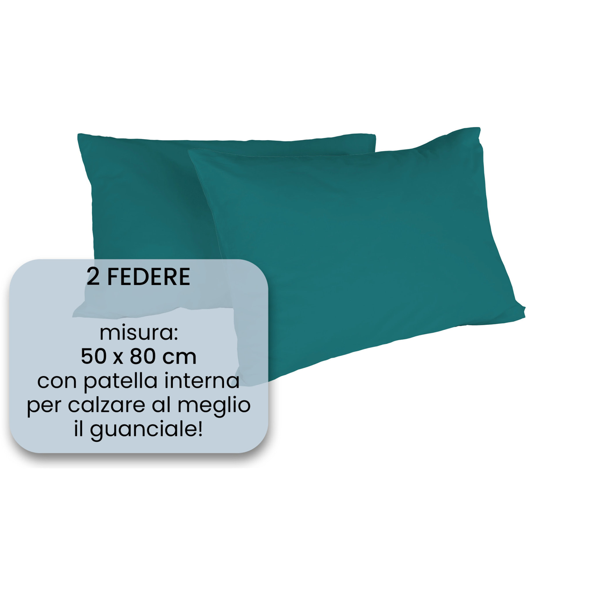 COPPIA FEDERE MAX COLOR, 100% Cotone, Made in Italy - VERDE BOTTIGLIA
