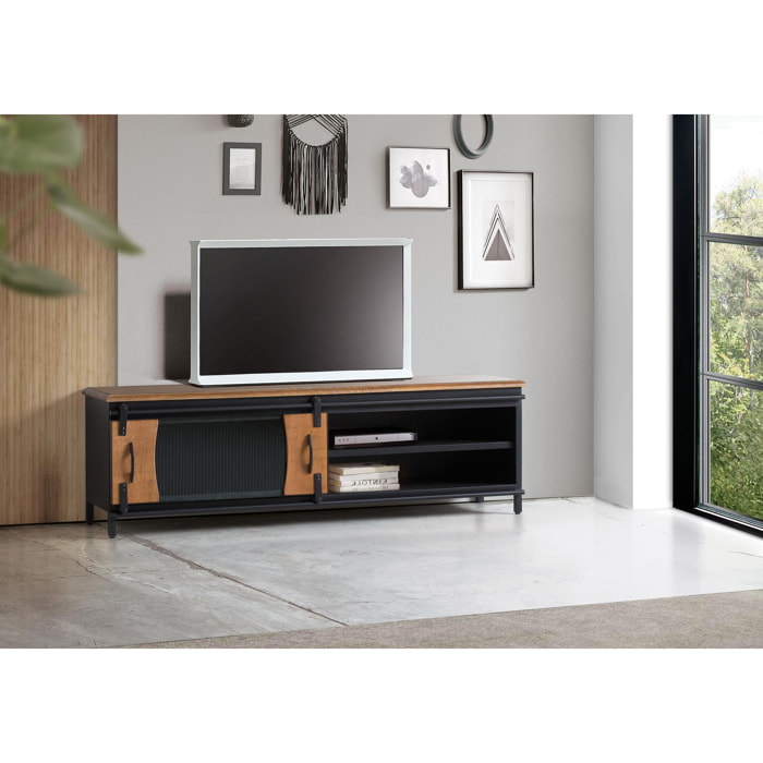 Mueble TV de Madera de Mango 160 Cm Estilo Industrial