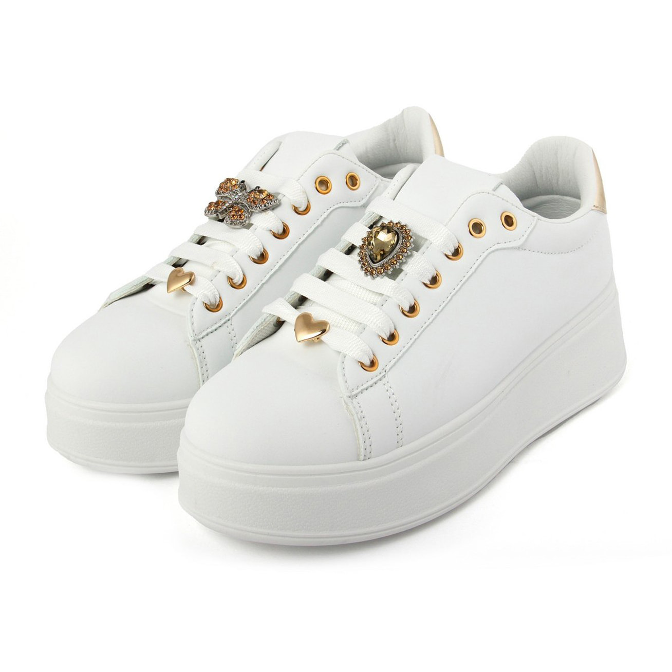 Sneakers Donna colore Bianco-Altezza tacco:4,5cm